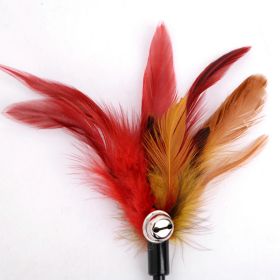 Cat Wand Stick Toy Color Vary Feather with Bell Teaser and Exerciser for Cat and Kitten