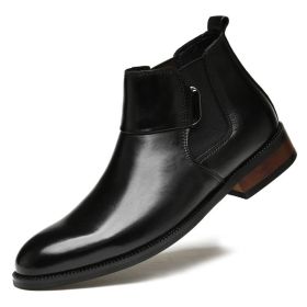 British Style Retro Chelsea Boots Men's Shoes (Option: Black Thin Shoes-37)