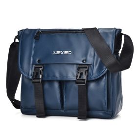 Men's Shouder Bags Fashion Casual Large Capacity Wear-resistant Overalls Functional Messenger Bag (Color: Blue)