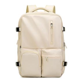 Casual Backpack Large Capacity Korean Style (Color: Beige)