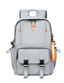 New High Capacity Backpack For Men's Junior High School Students (Color: Light Grey)