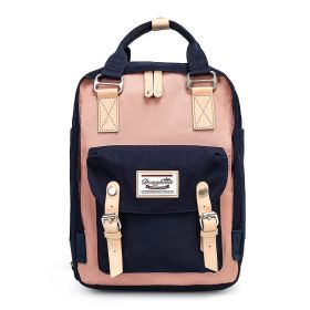 Doughnut Backpack Female College Style (Option: Pink And Dark Blue-Bare Bag)