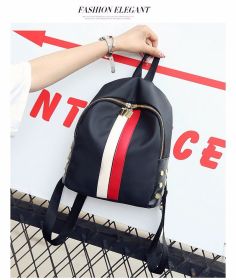 Fashion Korean Style Backpack (Option: Red And White Stripes)