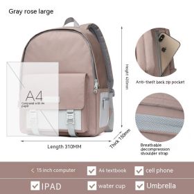 Versatile Large Capacity Travel Backpack Male (Option: Gray Rose Large 1760)