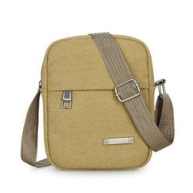 Shoulder Messenger Bag Casual Canvas Bag Men (Color: Khaki)