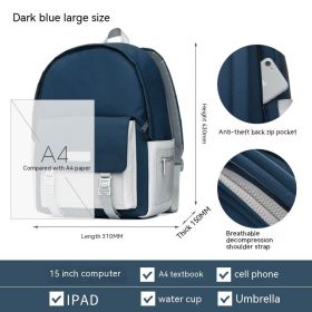 Versatile Large Capacity Travel Backpack Male (Option: Dark Blue Large 1760)