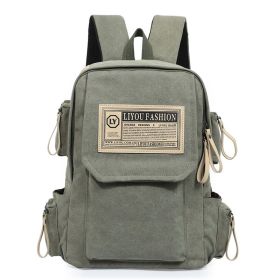 Canvas Leisure Sports Travel Backpack (Color: Green)