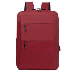 Men's And Women's Fashion Casual Exercise Canvas Business Backpack (Option: Double Pull Red)