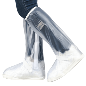 Waterproof Rain Boot Shoe Cover with reflector (Color: White, size: XL)