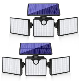 230 LED Ultra Bright Solar Wall Lights; Waterproof Rotatable Motion Sensor Light For Outdoor Porch Yard Wall (Color: Cold White 2 Pcs)