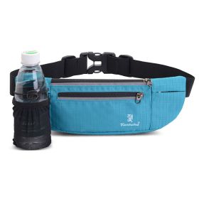 1pc Unisex Water Bottle Waist Bag; Multifunctional Elastic Phone Belt Bag; Fitness Training Equipment For Outdoor Sports Running (Color: Sky Blue)