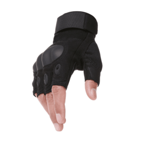 Tactical Hard Knuckle Fingerless Gloves For Hunting Shooting Airsoft Paintball (Color: Black, size: L)