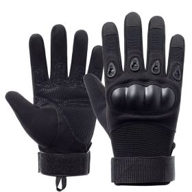 Tactical Military Gloves Shooting Gloves Touch Design Sports Protective Fitness Motorcycle Hunting Full Finger Hiking Gloves (Color: Black, size: L)