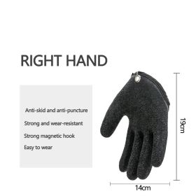 Fishing Gloves Anti-Slip Protect Hand from Puncture Scrapes Fisherman Professional Catch Fish Latex Hunting Gloves Left/Right (Ships From: CN, Color: Right)