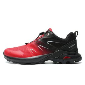 Trekking Shoes Men Waterproof Hiking Shoes Mountain Boots Woodland Hunting Tactical Shoes Big Size 39-50 (Color: Red, size: 47)