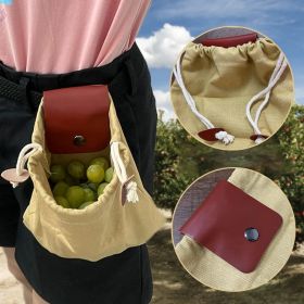 Outdoor Picking Multifunctional Bag, Hanging Waist Kit, Waist Strap Bag, Folding Canvas Kit Canvas Fruit Harvest Pouch For Jungle Camping Hiking Hunti (Color: Khaki)