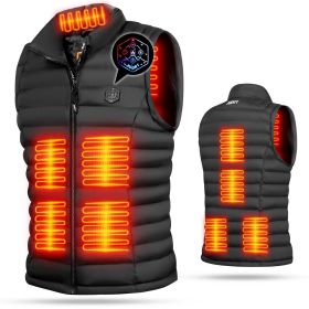 Black Women's Heated Vest with Battery Pack, Lightweight Down Rechargeable Electric Heated Apparel with 9 Heating Panels (size: M)