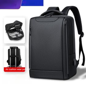 Cross-border In Stock Wholesale Men's Fashion Backpack Casual Travel Backpack Commuter Large Capacity Bag (Option: 21061 Black)