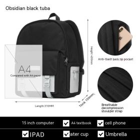 Versatile Large Capacity Travel Backpack Male (Option: Obsidian Black Large 1760)