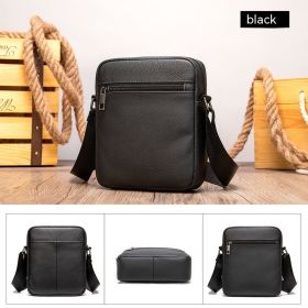 Business Men's Leather Small Shoulder Bag (Color: Black)