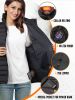 Black Women's Heated Vest with Battery Pack, Lightweight Down Rechargeable Electric Heated Apparel with 9 Heating Panels