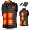 Black Women's Heated Vest with Battery Pack, Lightweight Down Rechargeable Electric Heated Apparel with 9 Heating Panels