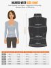 Black Women's Heated Vest with Battery Pack, Lightweight Down Rechargeable Electric Heated Apparel with 9 Heating Panels