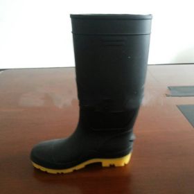 Solid Color Oil-resistant Acid Alkali Resistance Rain Boots (Option: Black-39)