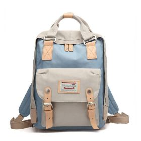 Doughnut Backpack Female College Style (Option: Light Blue Ivory-Momo Bear)