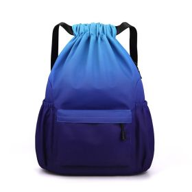 Oxford Cloth Backpack Men's And Women's Travel Backpack Basketball Fitness Leisure (Option: Blue-Large Size)