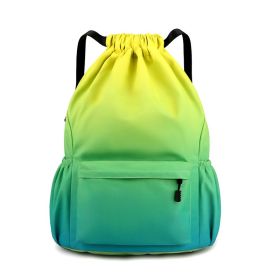 Oxford Cloth Backpack Men's And Women's Travel Backpack Basketball Fitness Leisure (Option: Yellow Green-Large Size)