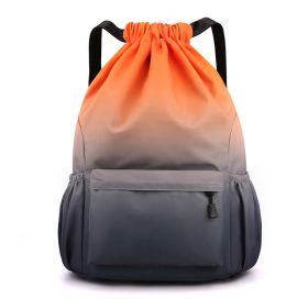 Oxford Cloth Backpack Men's And Women's Travel Backpack Basketball Fitness Leisure (Option: Orange Gray-Large Size)