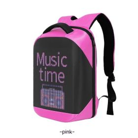 Waterproof Rucksack Fashion Led Backpack Smart Advertising Business Backpack Waterproof (Option: Pink-30X13X40cm)