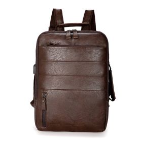 Men's Bag Fashion Computer Backpack (Color: Brown)