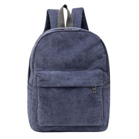 Large Capacity Multi-purpose College Style New Corduroy Front Pocket Unisex Backpack (Option: Light Gray-19 Inch)