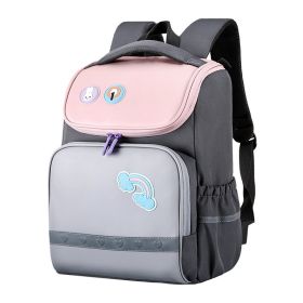 Portable Burden Alleviation Breathable Children's Backpack (Option: Light Gray-Large)