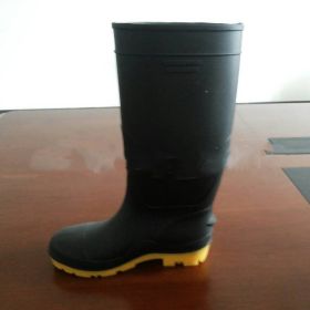 Solid Color Oil-resistant Acid Alkali Resistance Rain Boots (Option: Black-44)